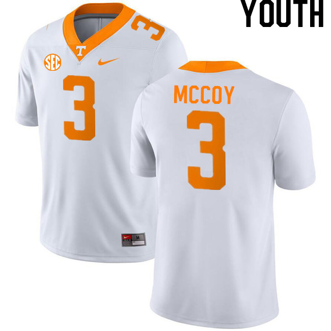 Youth #3 Jermod McCoy Tennessee Volunteers College Football Jerseys Stitched-White